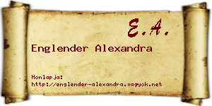 Englender Alexandra névjegykártya